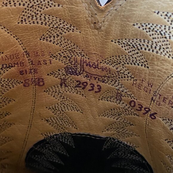 JUSTIN Boots Exotic Iguana Lizard Black Leather Cowboy Western Boots 10! - Picture 9 of 10